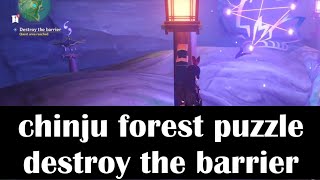 Genshin impact chinju forest barrier puzzleCleansing defilement location [upl. by Annayoj559]