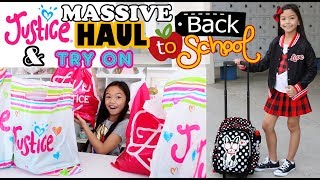 MASSIVE JUSTICE BACK TO SCHOOL HAUL amp TRY ON [upl. by Abshier452]