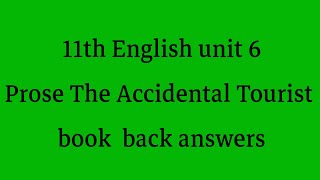 11th English unit 6 book back answers [upl. by Schaab]