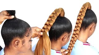 EASY AND AFFORDABLE BRAID HAIRSTYLE 💇 USING BRAID EXTENSION [upl. by Akceber]