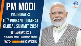 PM Modi Inaugurates 10th Vibrant Gujarat Global Summit 2024 at Mahatma Mandir Gandhinagar Gujarat [upl. by Samal]