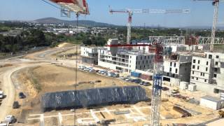 Chantier Montpellier grisettes avec grue saez s65 [upl. by Layman699]