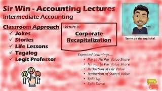 Lecture 07 Corporate Recapitalization Corporation Accounting Intermediate Accounting [upl. by Refinneg179]