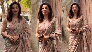 Neha Pendses Stunning Saree Look Spotted in Juhu [upl. by Annoiek]