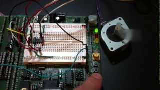 PICAXE 18M2 Controls Stepper Motor [upl. by Holna]