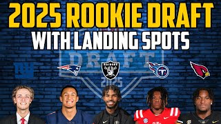 2025 Fantasy Football ROOKIE MOCK Draft  With Landing Spots [upl. by Acirat]