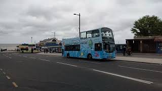 Open top buses at Cleethorpes Pier 1st June 2023 Stagecoach Grimsby [upl. by Ycram]