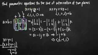 Parametric equations for the line of intersection of two planes KristaKingMath [upl. by Ydok]