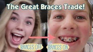 The Great Braces Trade Katie Gives Her Braces to Ryan Her Braces Come Off amp Ryan Gets Braces On [upl. by Emalee]