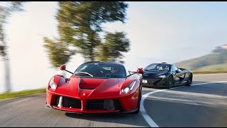 LaFerrari vs McLaren P1 hybrid supercar twin test review 2014 [upl. by Shalne]