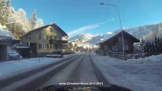 UHD4K  Switzerland 260 Camera on board From Château dOex to Col du Jaun in Winter Hero3 [upl. by Muncey284]