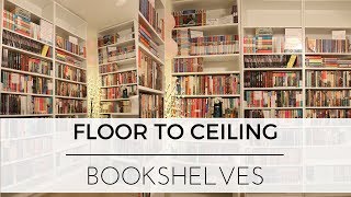 Building Floor to Ceiling Bookshelves  Organizing Books [upl. by Haet121]