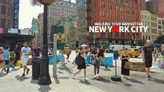 Full SUMMER TRAVEL IN NEW YORK CITY 5  Walking Tour Manhattan NYC USA 4K [upl. by Kcod]