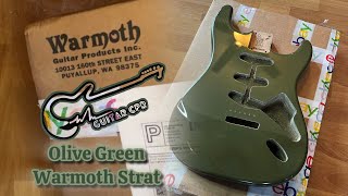 Warmoth DIY Unfinished Strat Guitar Body  Olive Green [upl. by Sandeep]