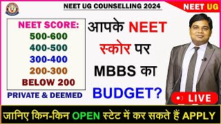 MBBS BUDGET for Private Colleges जानिए आपके NEET स्कोर पर कौन सा कॉलेज मिलेगा [upl. by Weider]