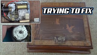 Trying to FIX Vintage Clockwork Musical Wooden Box [upl. by Nirok]