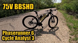 BBSHD on 75V Phaserunner  Cycle Analyst 3 [upl. by Pucida976]