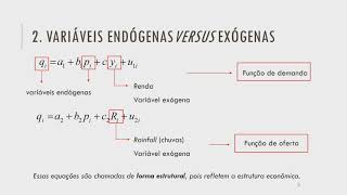 Equações simultâneas parte 23  Modelo estrutural e reduzido [upl. by Ebony]