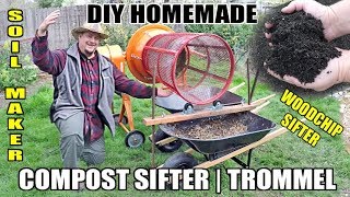 How To Build An Automatic Compost Sifter  Trommel Using A Cement Mixer amp Trash Can [upl. by Fons557]