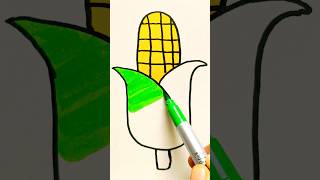 Simple Drawing Corn 🌽 for Kids drawing shorts [upl. by Arret]