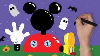 MICKEY MOUSE CLUBHOUSE SPOOKY DRAWING  DISNEY JUNIOR [upl. by Darice]