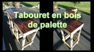 Tuto DIY  Tabouret en bois de palette [upl. by Novelc721]