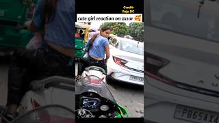 shocked cute girl reaction on zx10r🥰 cutegirlrection zx10r shorts bike rider ytshorts viral [upl. by Atenahs421]