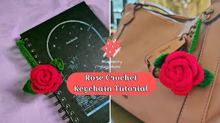 Rose Crochet Keychain Tutorial by Starberry Creations [upl. by Lamprey]