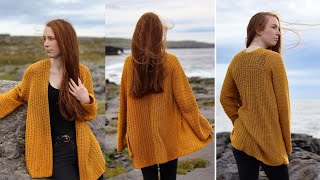 Crochet Cardigan Made From 2 Panels [upl. by Hayden]