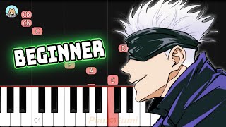 Jujutsu Kaisen OP  quotKaikai Kitanquot  BEGINNER Piano Tutorial amp Sheet Music [upl. by Brade86]