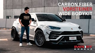 Lamborghini Urus with a full carbon fiber Vorsteiner wide bodykit  4K [upl. by Valeda670]