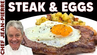 Steak amp Eggs my GO TO Breakfast  Chef JeanPierre [upl. by Nonez222]