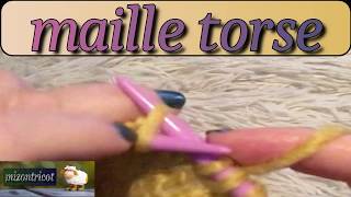 TRICOT Faire une MAILLE TORSE à lendroit et à lenvers 🐑 [upl. by Sybyl]