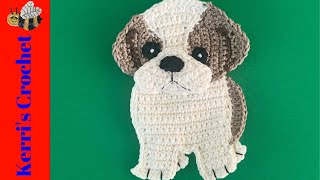 Crochet Shih Tzu Tutorial  Crochet Applique Tutorial [upl. by Pasquale605]