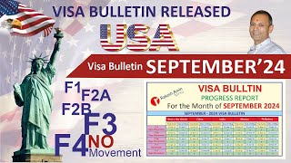 USA Visa Bulletin September 2024 Family Based Green Card Visa F1 F2A F2B F3 F4 [upl. by Ednutabab]