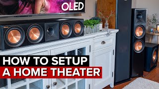 HOW TO Setup a 524 HOME THEATER Surround Sound Speaker System  Klipsch Reference Premiere II [upl. by Siednarb435]