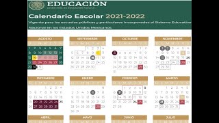 CALENDARIO ESCOLAR 20212022 OFICIAL SEP EN PDF LISTO PARA IMPRIMIR [upl. by Ecidnak980]