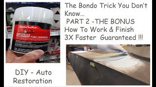 The Bondo Trick You Dont Know Part 2  Work amp Finish Filler 3x Faster   DIY Auto Restoration [upl. by Aneret]