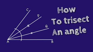 How to trisect an angle into three equal parts Angle trisection shsirclasses [upl. by Annatnom558]