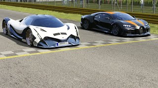 Devel Sixteen vs Bugatti Chiron Super Sport 300 at Monza Full Course [upl. by Beulah]