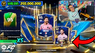 🐐 ME SALE MESSI TOTY en ESTE PACK OPENING del FC 24 Mobile X5 Intercambio 95 GRL Asegurado [upl. by Ahtabbat175]