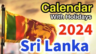 2024 Calendar  2024 Calendar Sri Lanka  Calendar 2024  2024 දින දර්ශනය  2024 Sri Lanka Calendar [upl. by Schuster]