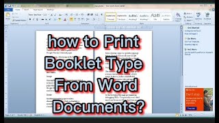 How to Print booklet Type From Word Documents  TAGALOG TUTORIAL [upl. by Ilac]