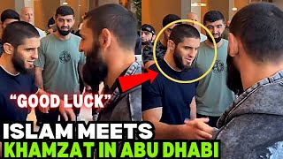 Islam Makhachev MEETS Khamzat Chimaev In Abu Dhabi At UFC 294 VIDEO [upl. by Airdnua]