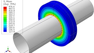 AbaqusCAE  Step by Step How to do Contact Interference Fit in Abaqus Standard [upl. by Lucien]