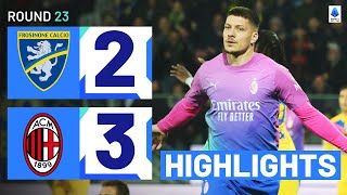 FROSINONEMILAN 23  HIGHLIGHTS  Jovic turns it around for Milan  Serie A 202324 [upl. by Yelkao568]