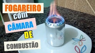 FOGAREIRO DE LATINHA  COM CÂMARA DE COMBUSTÃODiy stove powered by alcohol made with cans [upl. by Apur454]