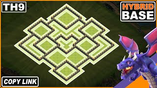 NEW BEST TH9 HYBRIDTROPHY Base 2024 COPY LINK  Town Hall 9 TH9 Base Design – Clash of Clans [upl. by Ahseken]