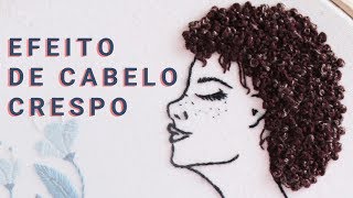 Tutorial 45 Efeito de cabelo crespo no bordado [upl. by Swithbert]