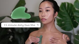 15 Minute Daily Gua Sha Follow Along Tutorial [upl. by Adiuqal]